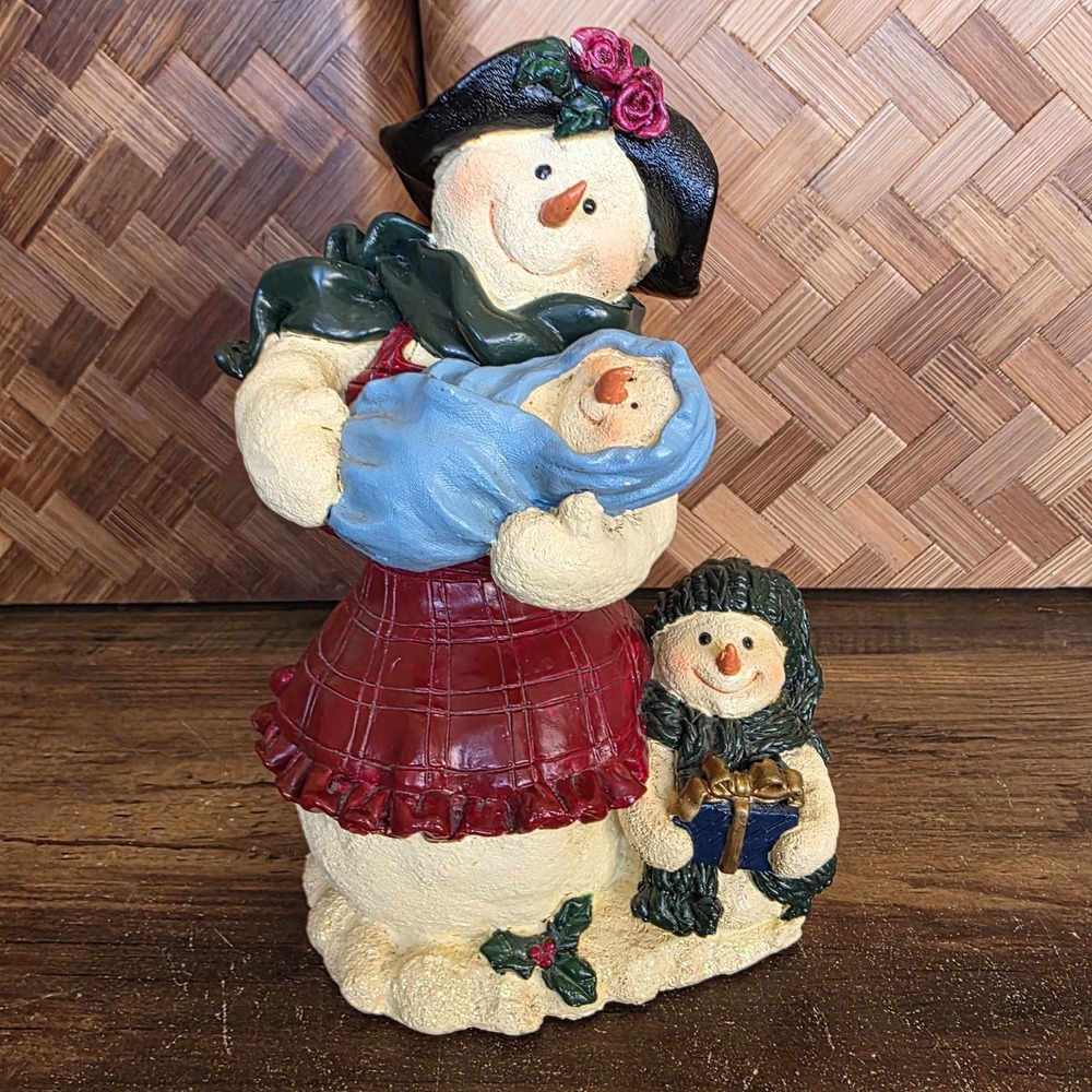 TJ's Christmas Cherish the Memories Snowman Figurine Music Box Holiday Works